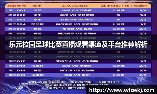 乐元校园足球比赛直播观看渠道及平台推荐解析
